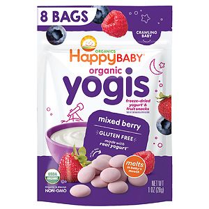 Happy Yogis Organic Yogurt Snacks for Babies & Toddlers Mixed Berry