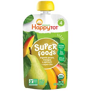 Happy Tots Organic Superfoods Spinach, Mango & Pear