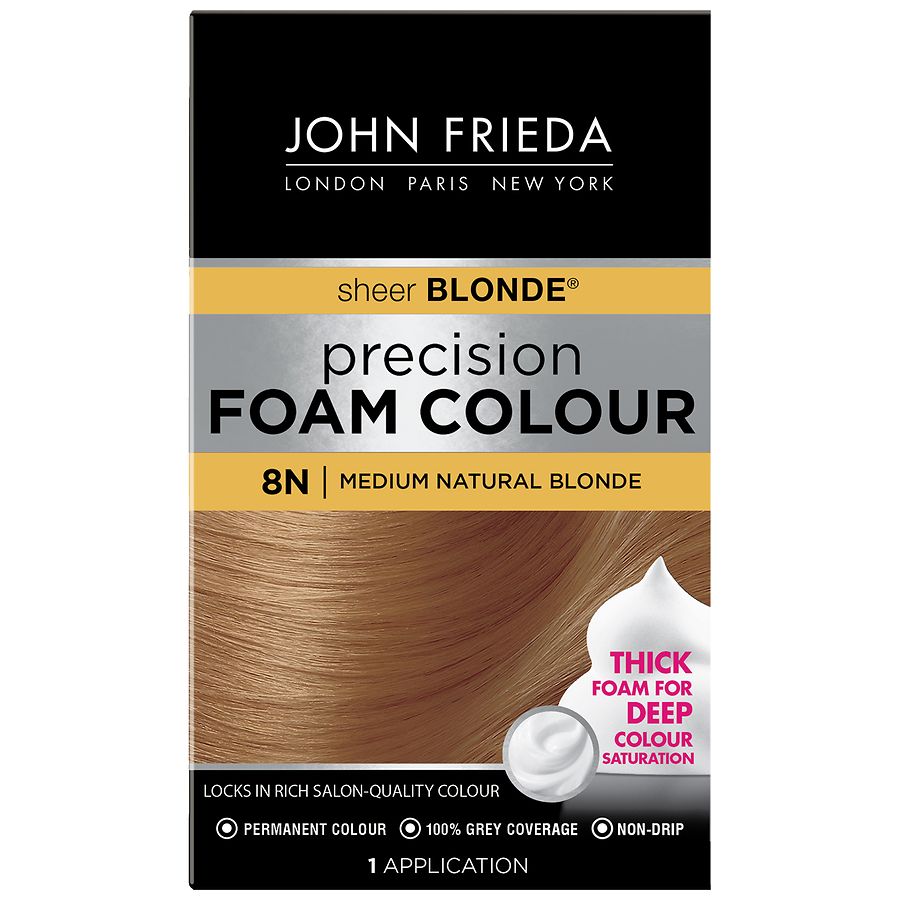  John Frieda Sheer Blonde Precision Foam Hair Colour Kit, Medium Natural Blonde 