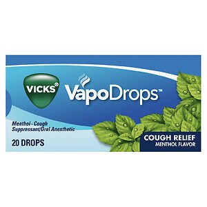 Vicks VapoDrops Cough Relief Drops Menthol Menthol Flavor