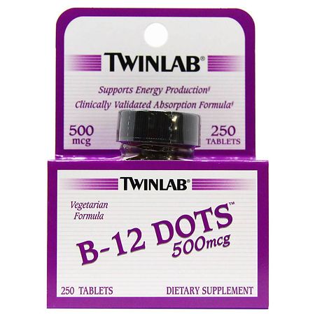  Twinlab B-12 Dots 500 mcg Dietary Supplement Tablets 