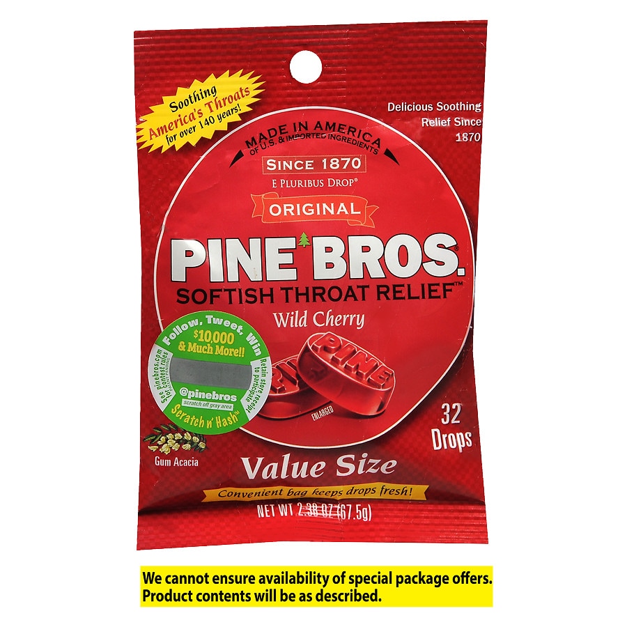 Pine Bros. Original Softish Throat Drops Wild Cherry | Walgreens