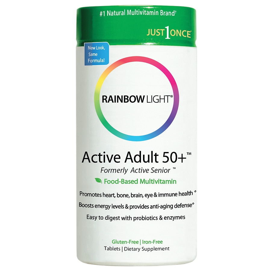  Rainbow Light Active Adult 50+ Food-Based Multivitamin, Tablets 