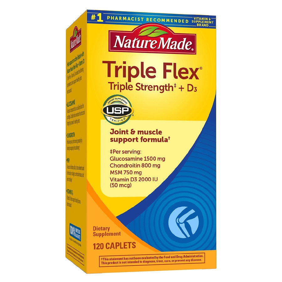  Nature Made TripleFlex with Vitamin D3 Dietary Supplement, Triple Strength Caplets 