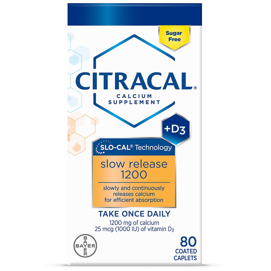 Citracal Slow Release 1200 Calcium+D Dietary Supplement Coated Tablets