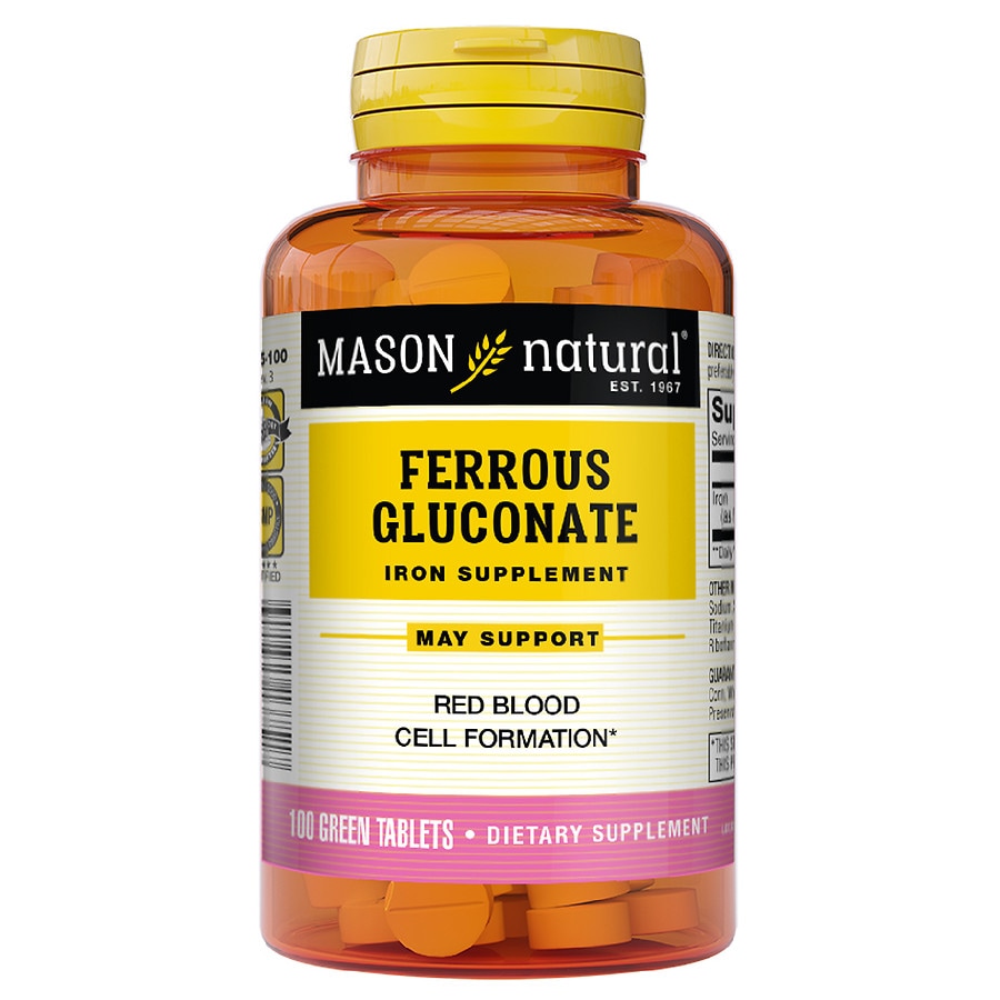 Mason Natural Ferrous Gluconate Iron Supplement