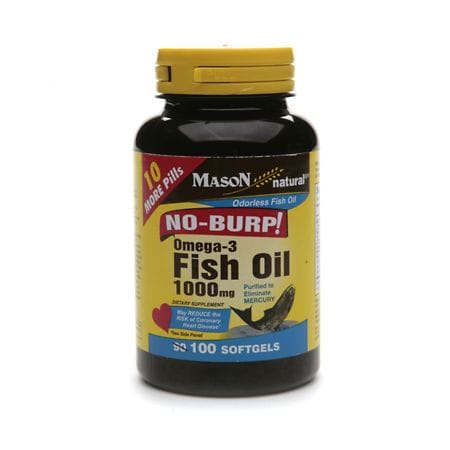 Mason Natural No Burp! Omega-3 Fish Oil, 1000mg, Softgels