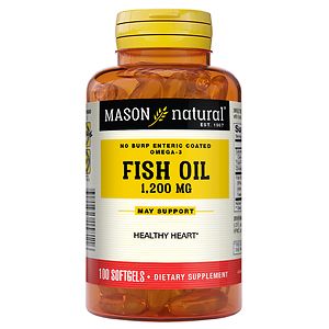Mason Natural No Burp! Omega-3 Fish Oil, 1200mg, Softgels