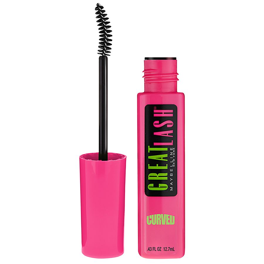  Maybelline Great Lash Curved Brush Washable Mascara, Very Black 