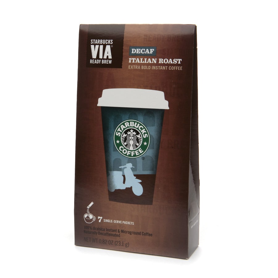  Starbucks Via Instant Coffee Packets, Decaf Italian Roast 