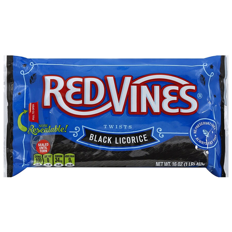 Red Vines Old Fashioned Candy Twists Black Licorice