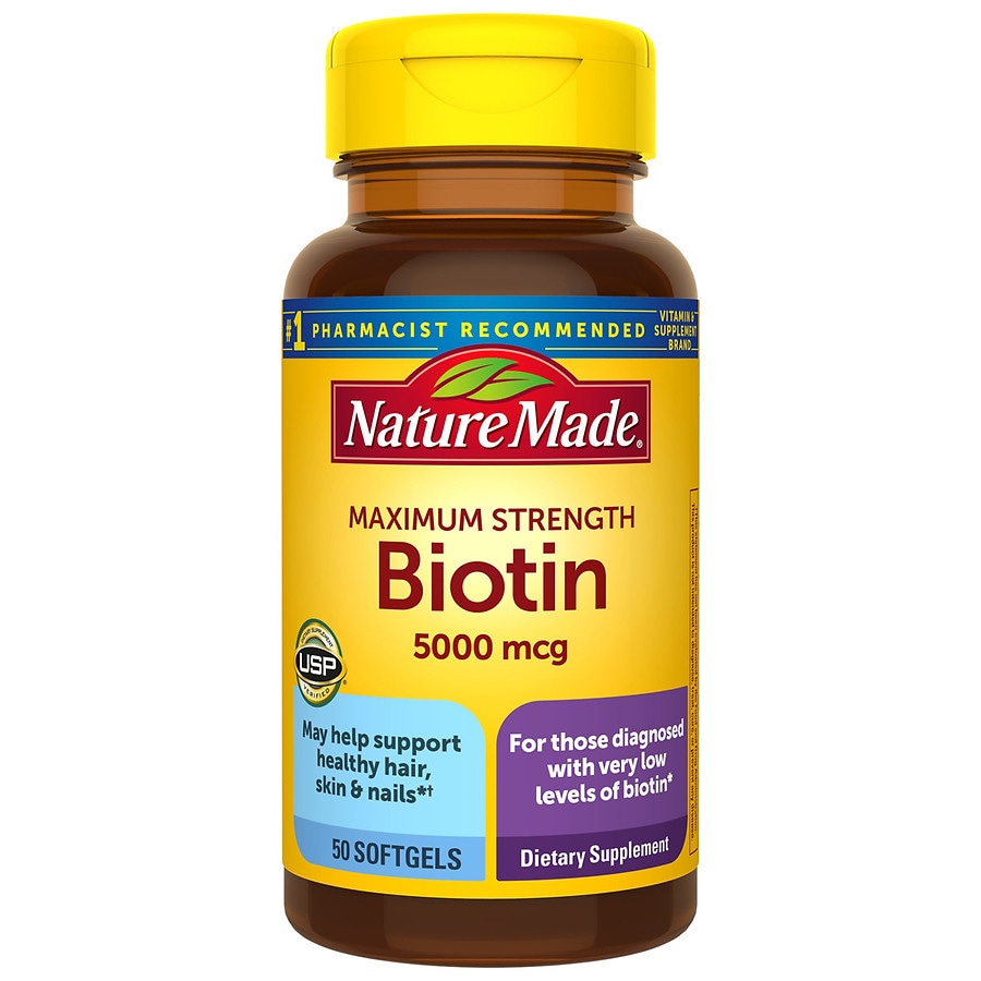 Nature Made Biotin 5000 mcg Dietary Supplement Liquid Softgels | Walgreens