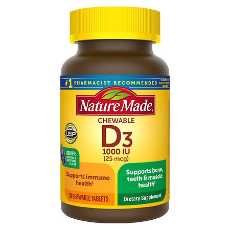 Nature Made Vitamin D3 1000 Iu Dietary Supplement Adult Chewable Tablets