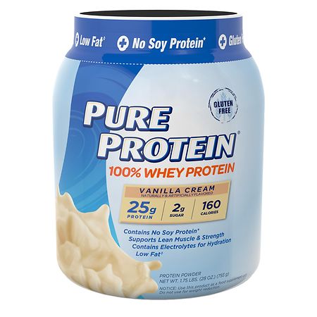 Pure Protein 100% Whey Protein Shake Powder Vanilla Cream ...