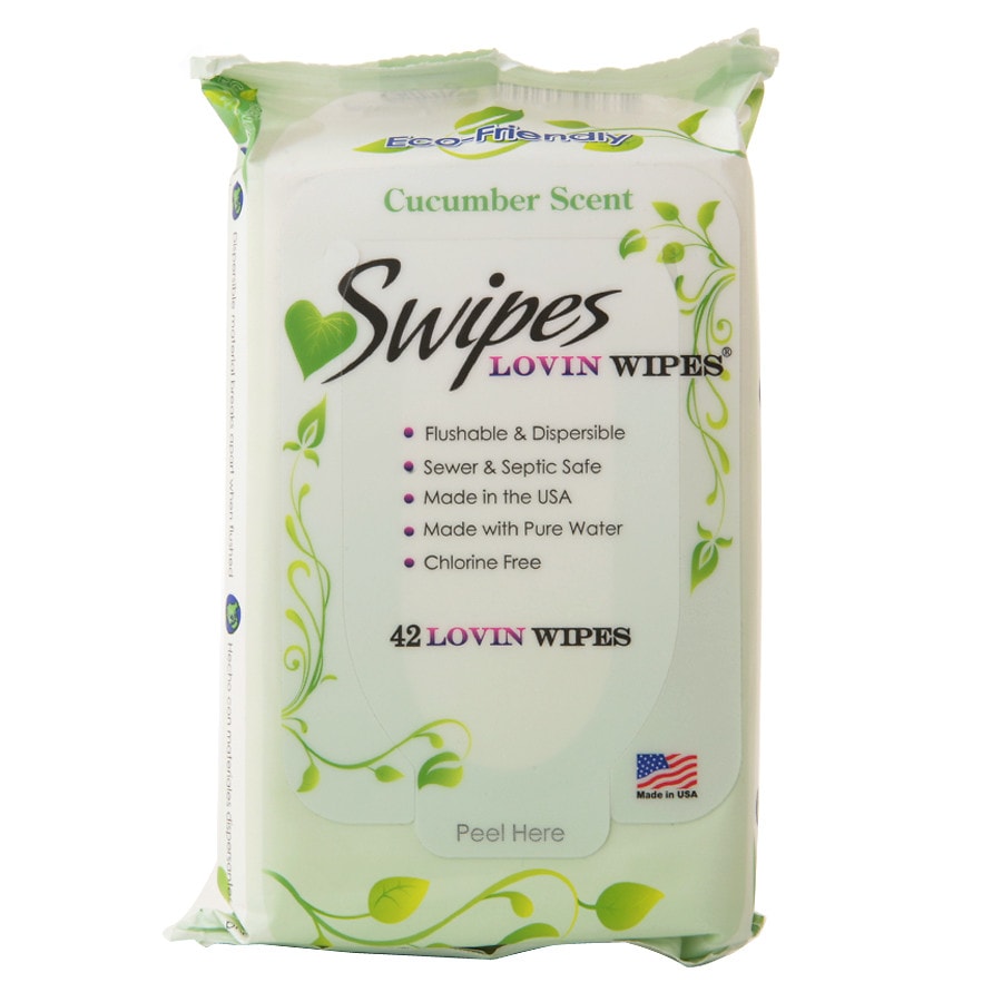  Swipes Lovin Wipes Flushable Intimate Towelettes, Cucumber 