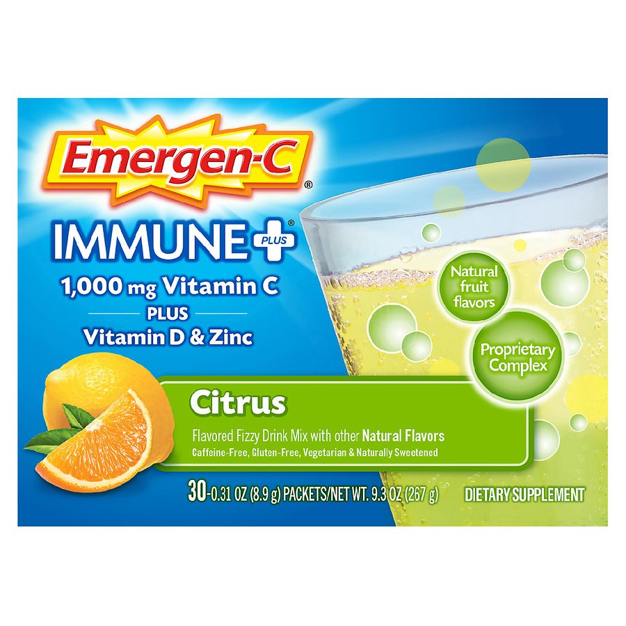 Emergen-C Immune+ Drink Mix with 1000 mg Vitamin C Plus Vitamin D & Zinc