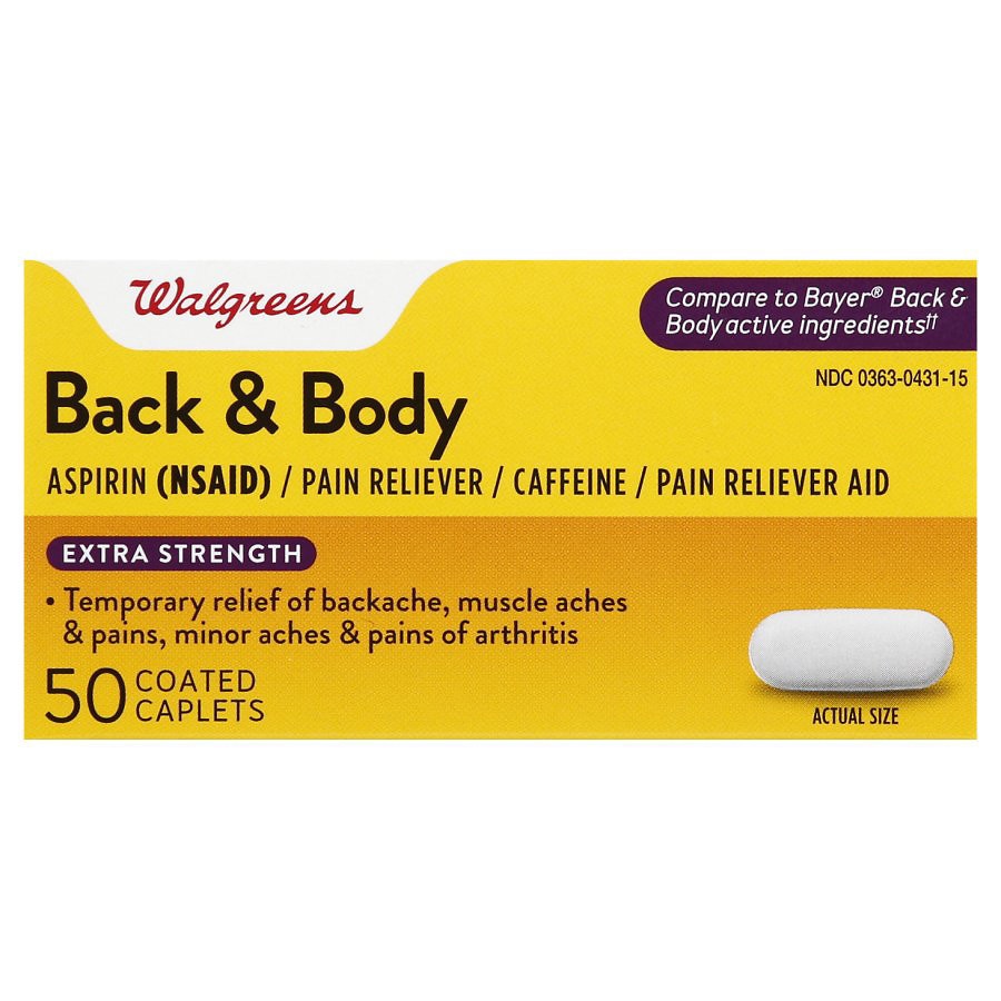  Walgreens Back & Body Pain Reliever Coated Caplets 