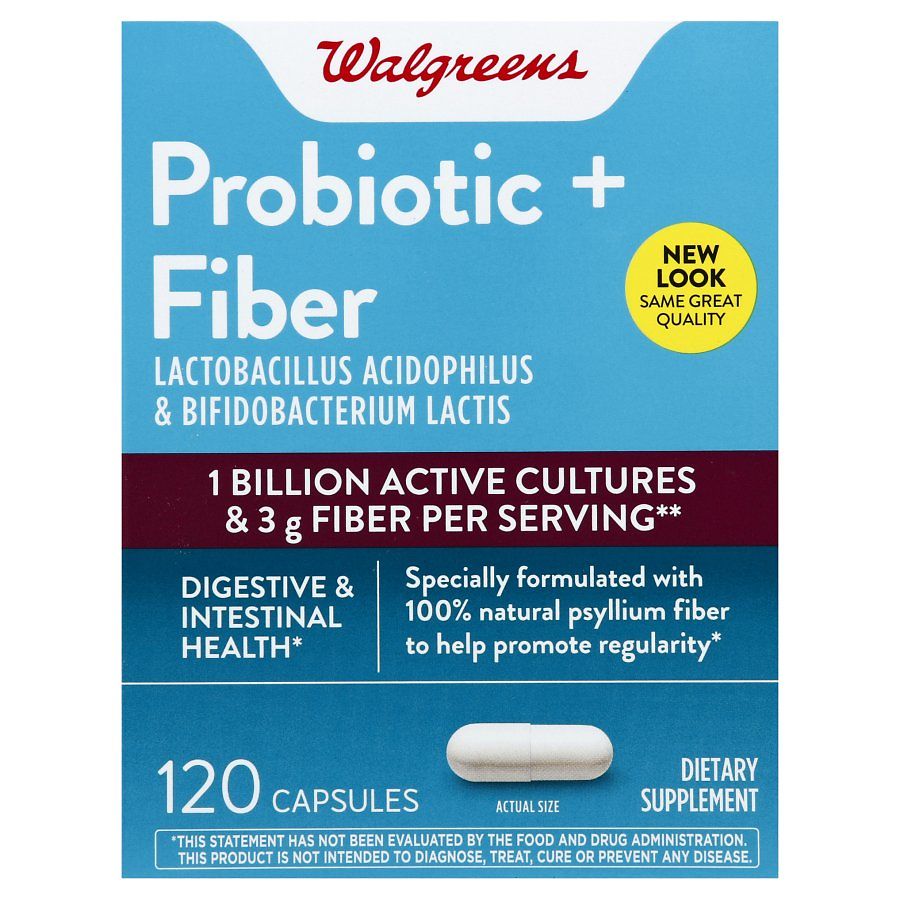 Walgreens Daily Fiber & Probiotic Dietary Supplement Capsules | Walgreens