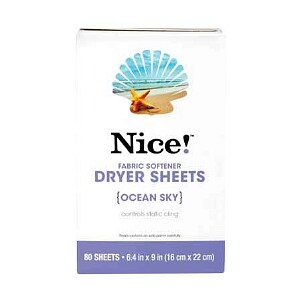 Nice! Fabric Softener Dryer Sheets Ocean Sky