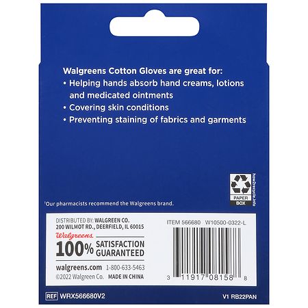 white cotton gloves walgreens