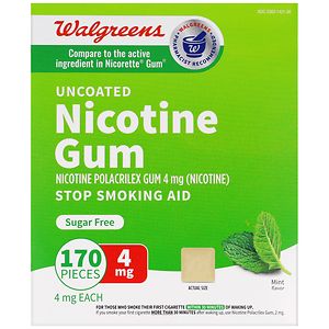 Walgreens Nicotine Gum, 4mg Mint