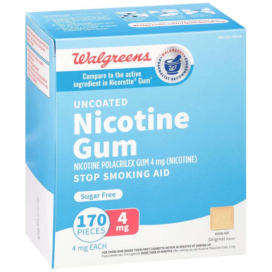 Walgreens Nicotine Gum 4mg Original Walgreens