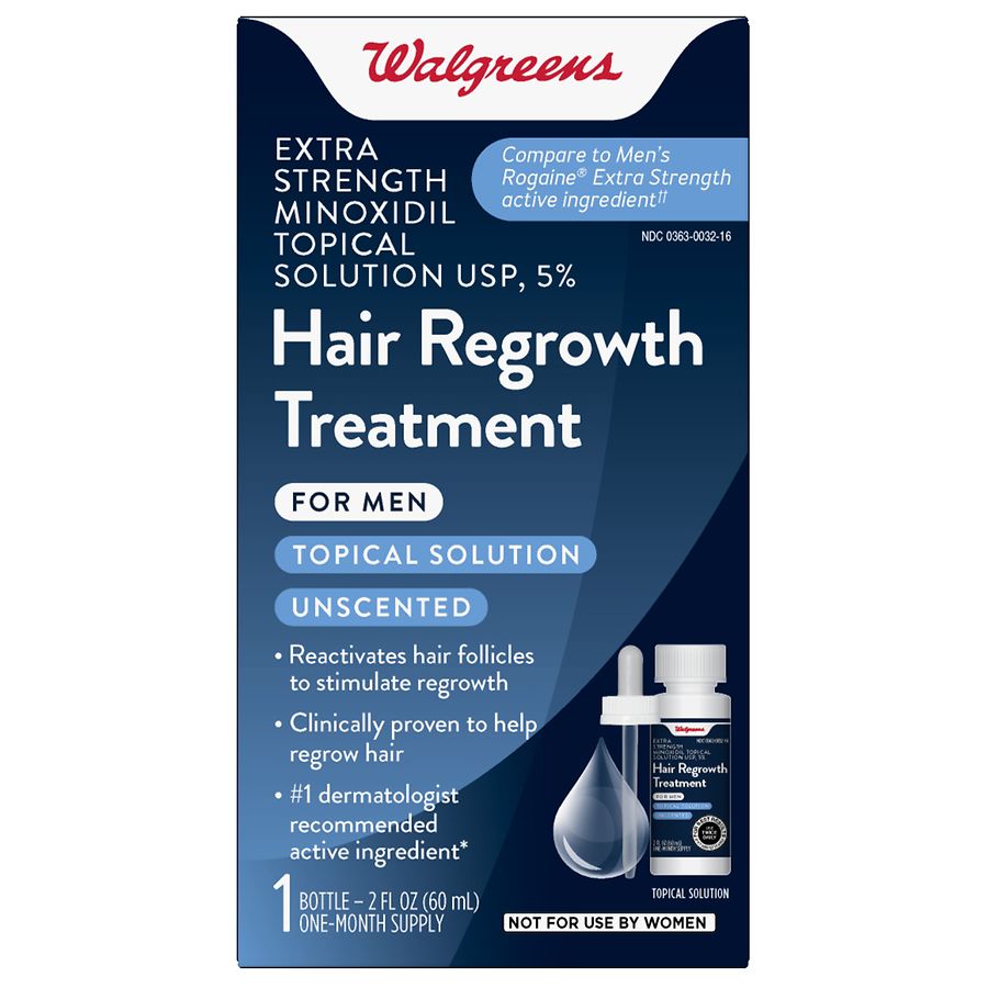 Walgreens Minoxidil 5% Hair Regrowth Treatment Unscented | Walgreens