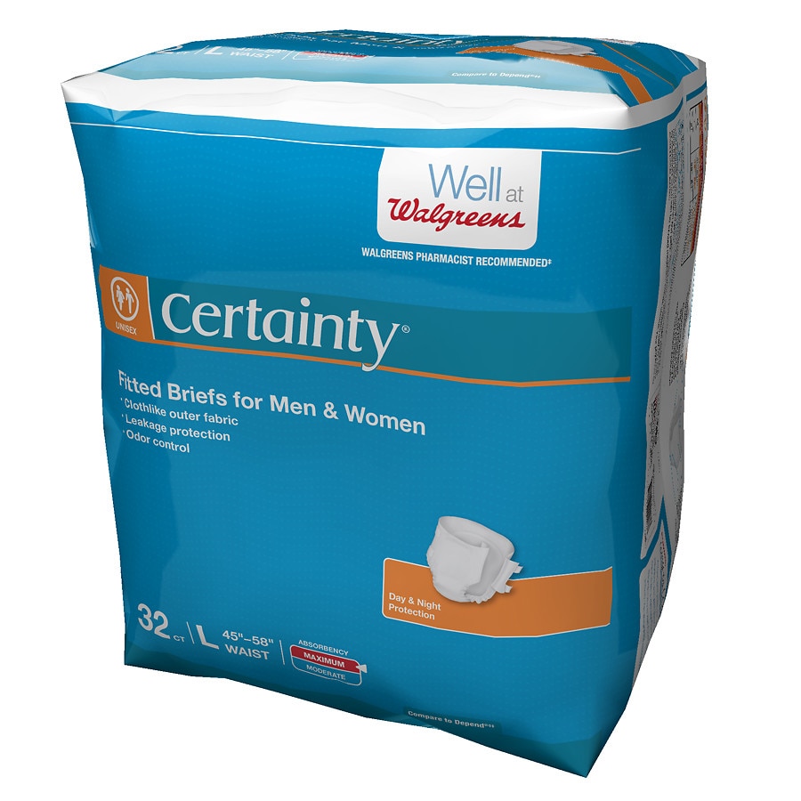 Walgreens Certainty Fitted Briefs Maximum Absorbency Large