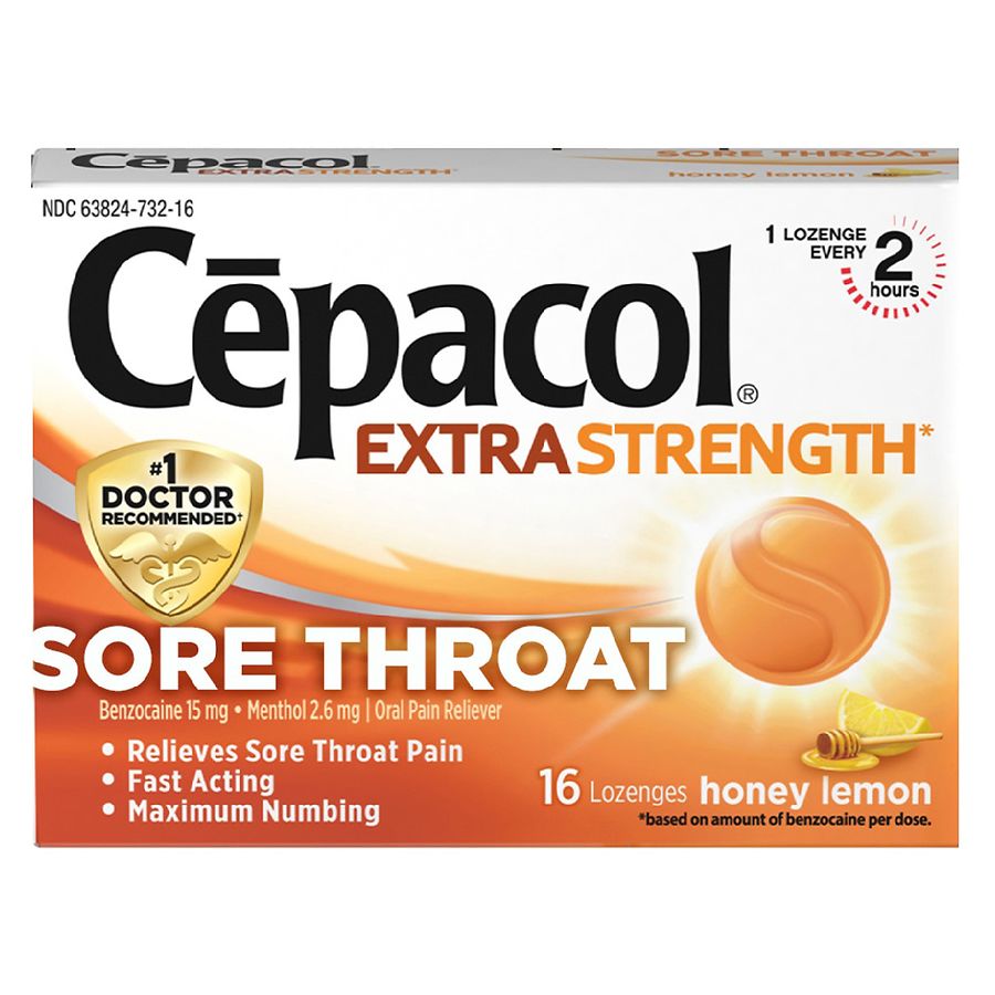 cepacol sore throat pain relief lozenges honey lemon | walgreens