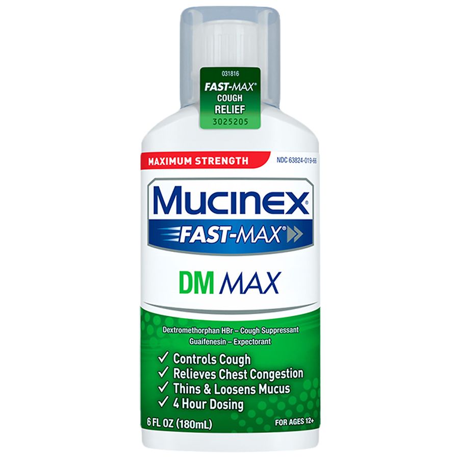 Mucinex Maximum Strength Fast-Max DM Cough & Chest Congestion, Ages 12 ...