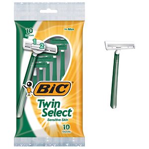 BiC Twin Select Sensitive Skin Disposable Shavers for Men