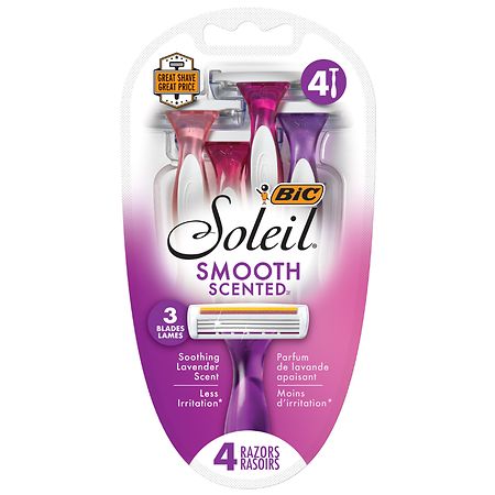 BIC Soleil Twilight Triple Blade Women's Razor -- Pack of 4 Disposable Razors, 3 Blade, Smooth Shave, Lubricating Strip