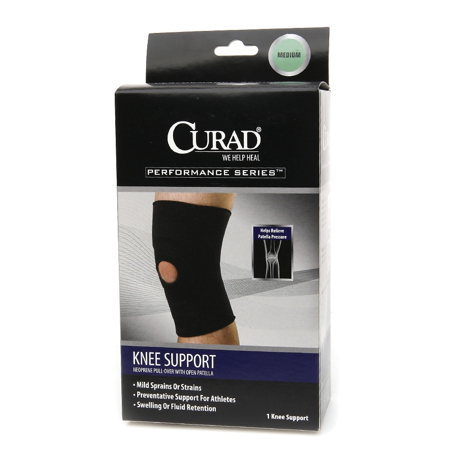 Curad Performance Series Neoprene Pull-Over Knee Support with Open Patella