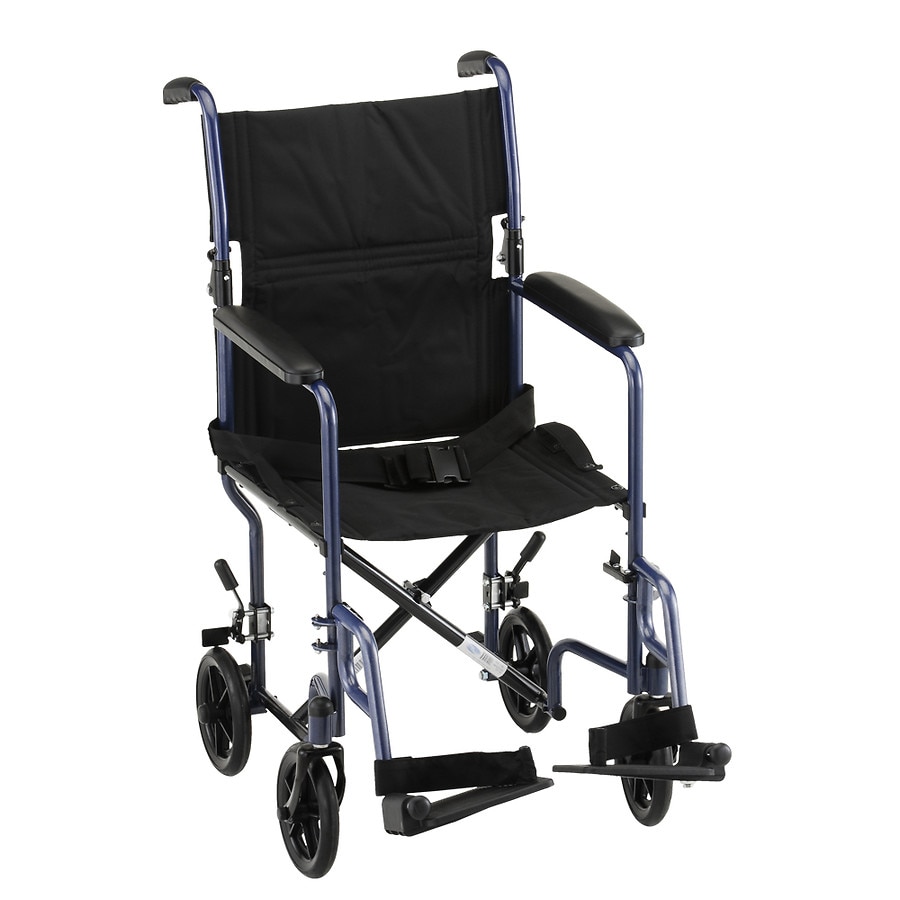  Nova Steel Transport Chair 319B 19 inch, Blue 