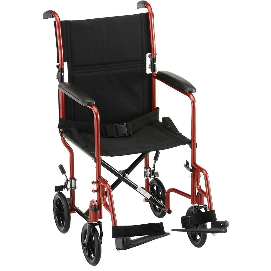  Nova Steel Transport Chair 319BK 19 inch, Red 