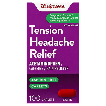 UPC 311917134925 product image for Walgreens Tension Headache, Relief, Caplets - 100.0 ea | upcitemdb.com