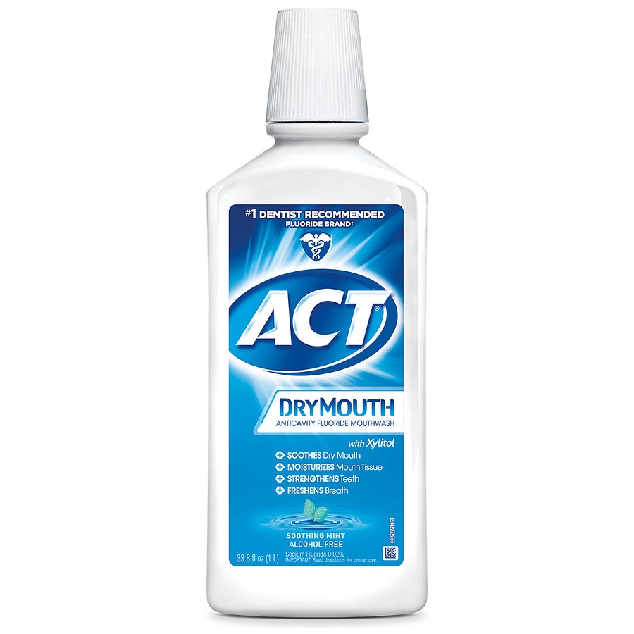 ACT Total Care Dry Mouth Anticavity Mouthwash Soothing Mint.