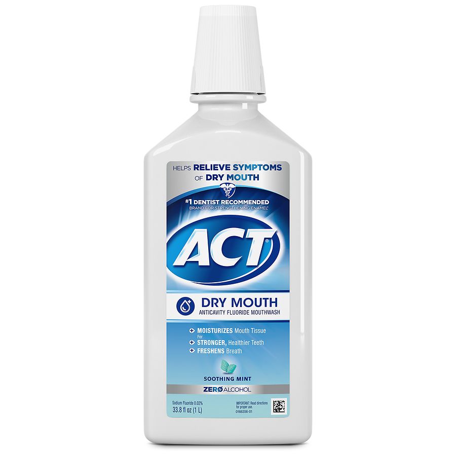 ACT Total Care Dry Mouth Anticavity Mouthwash Soothing Mint.