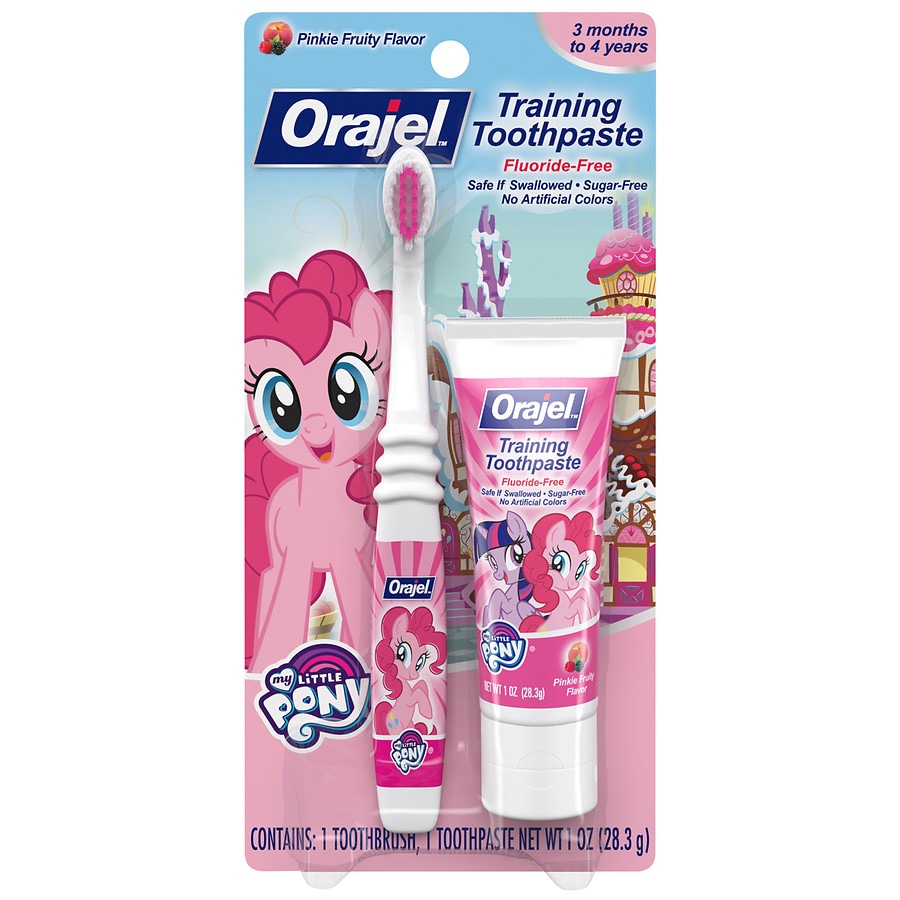 Orajel My Little Pony Fluoride-Free Training Toothpaste & Toothbrush Combo Pack Pinky Fruity