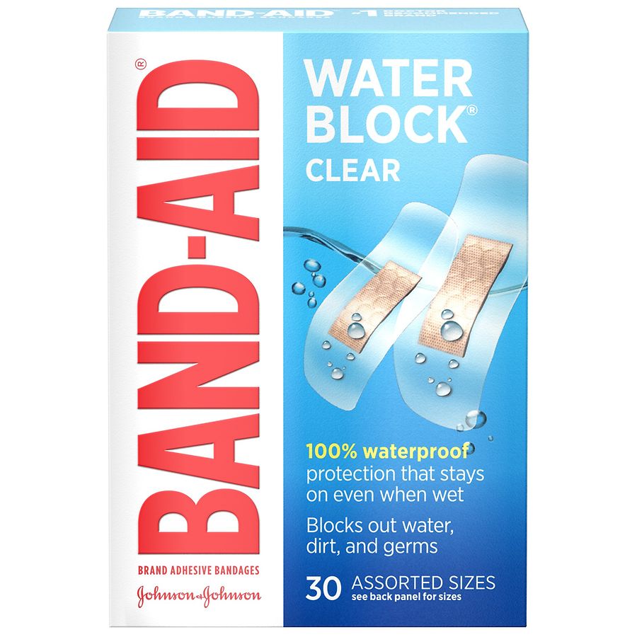 Band Aid Brand Adhesive Bandages Assorted Sizes Clear