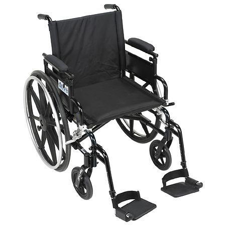 Drive Medical Viper Plus GT Wheelchair with Flip Back Removable Adjustable Arm 20" Seat Black