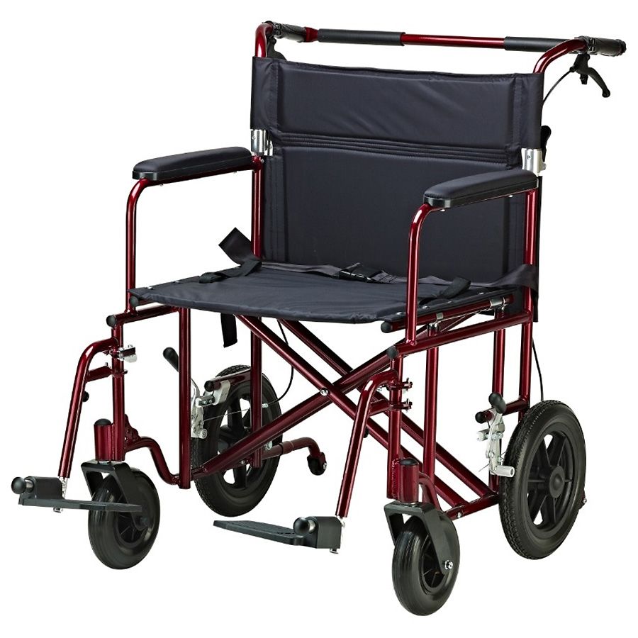 Drive Medical Bariatric Heavy Duty Transport Chair 22 Inch Seat Red Walgreens