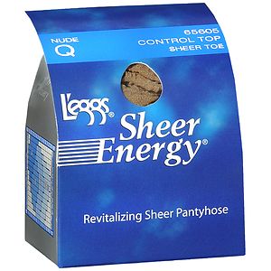 L'eggs Sheer Energy Control Top Sheer Toe Pantyhose Q Nude