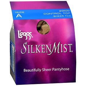 L'eggs Silken Mist Control Top Sheer Toe Hosiery A Nude