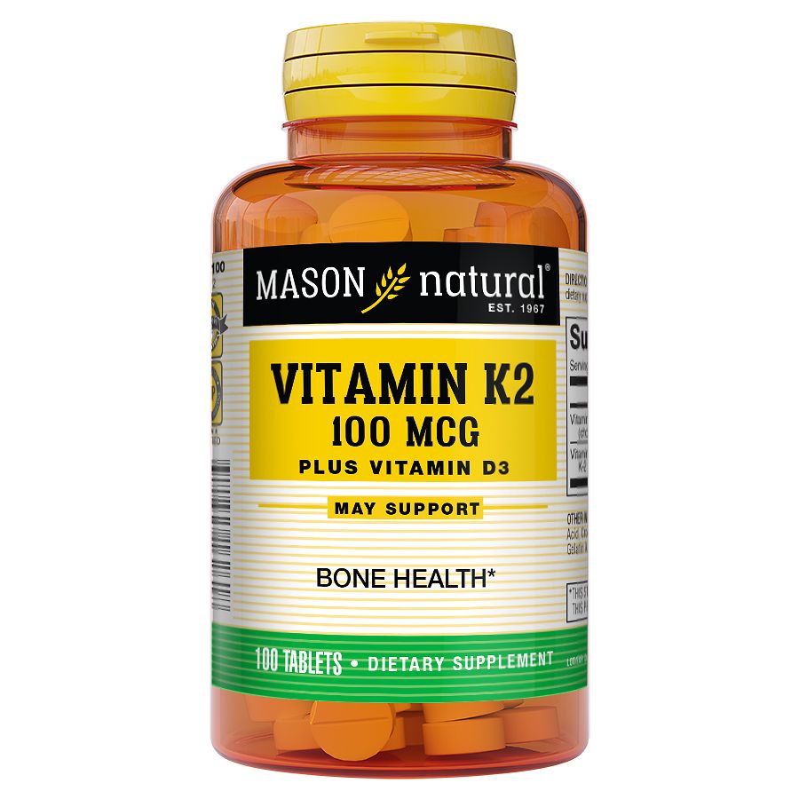 Mason Natural Vitamin K2 100mcg Plus D3 1000 Iu Tablets
