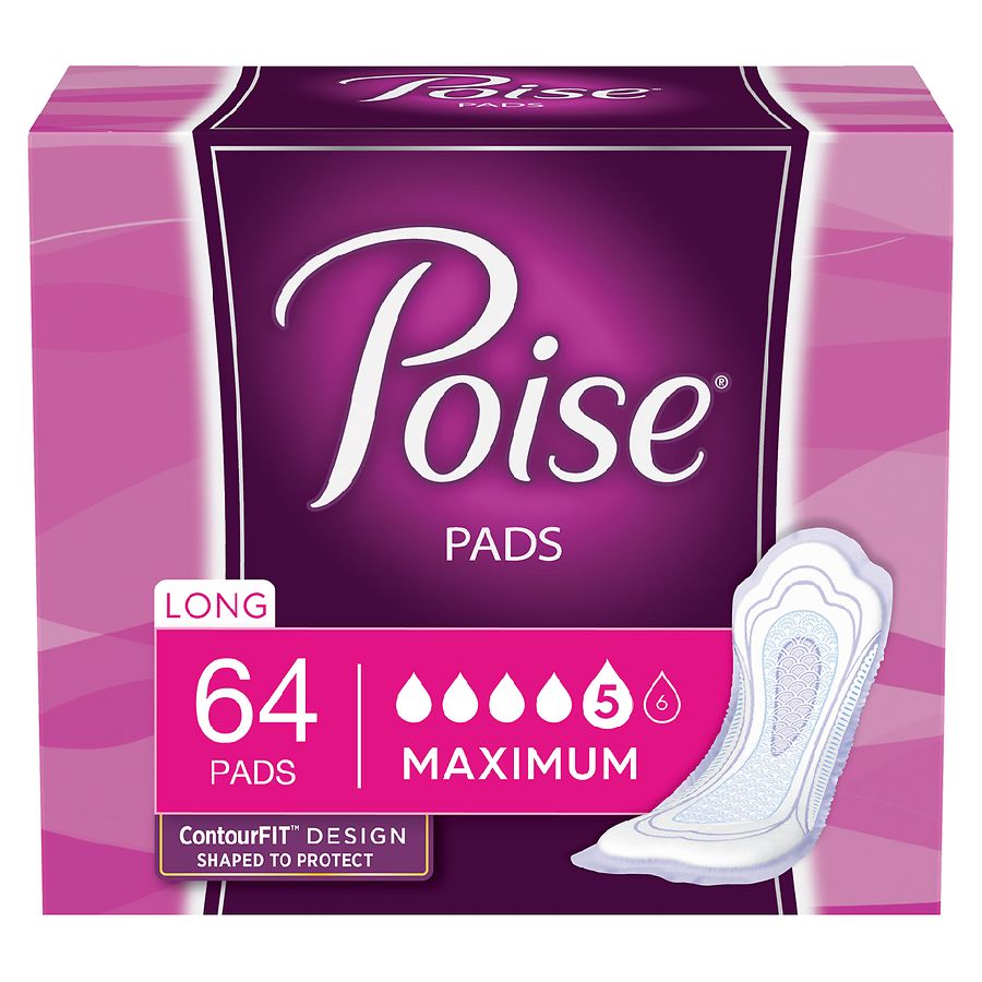 Poise Postpartum Incontinence Pads, Maximum Absorbency, Long Long Length