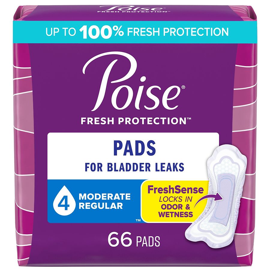 Poise Incontinence Pads, Moderate Absorbency Regular Length Walgreens