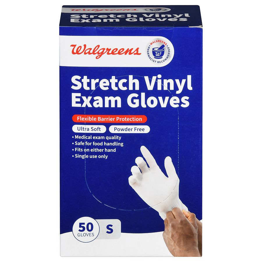100 Ct White Soft Grip: Powder-Free Vinyl Exam Gloves Medium 