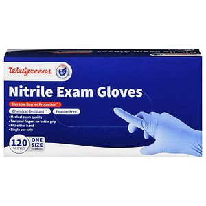 Walgreens Premium Nitrile Medical Exam Gloves One Size Cobalt