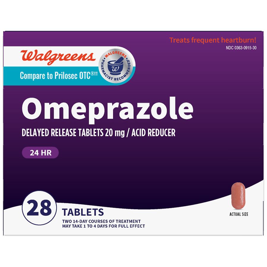 Walgreens Omeprazole Delayed Release Tablets 20 Mg Acid Reducer Walgreens